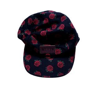 Motivation Leather Patch 5-Panel Camp Hat Black Rose Made in USA snapback